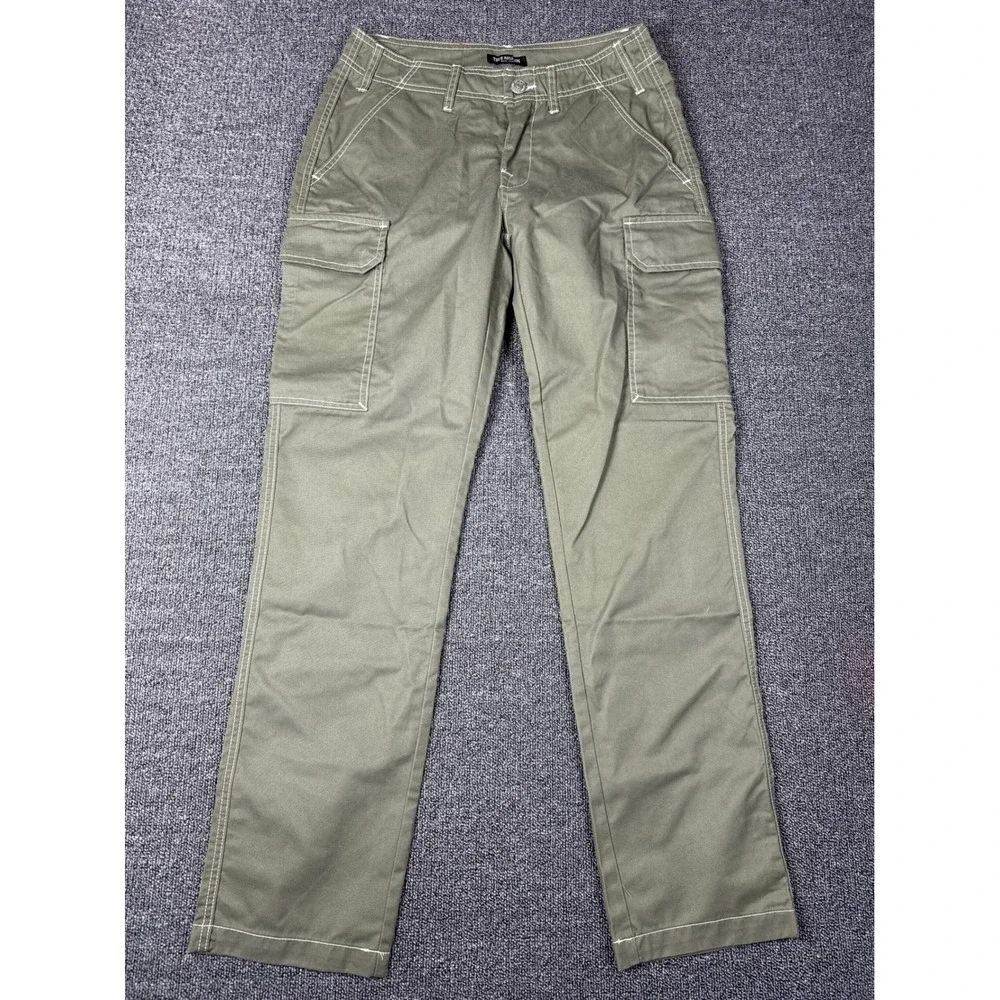 True Religion Kalamata Cargo SN Pant HS‎ Outline Olive Green White Stitch 28